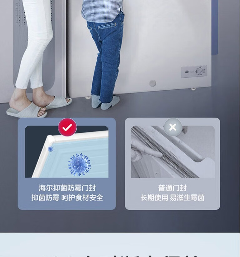 海尔（Haier）冰柜家用小型卧式单温小冷柜 冷藏冷冻转换一级节能冷冻冰柜 BC/BD-200GHZ