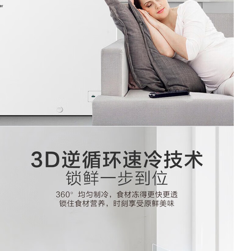 海尔（Haier）冰柜家用小型卧式单温小冷柜 冷藏冷冻转换一级节能冷冻冰柜 BC/BD-200GHZ