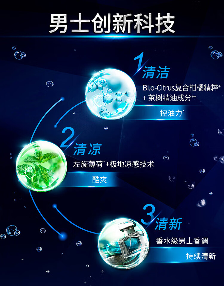 清扬 男士古龙香氛沐浴露 深海探险600g（新老包装随机发货）