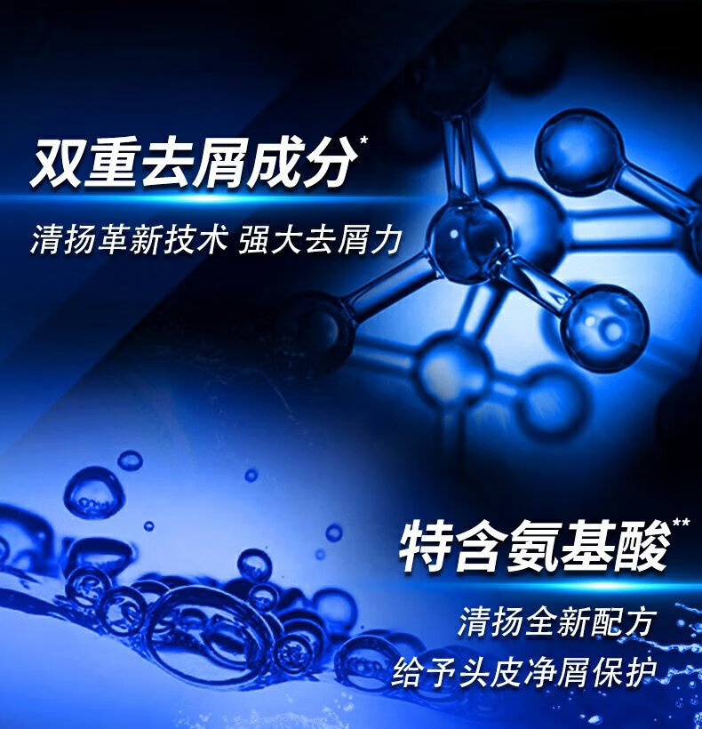 清扬 男士去屑洗发露 清爽控油型蓝瓶500g（新老包装随机发货）