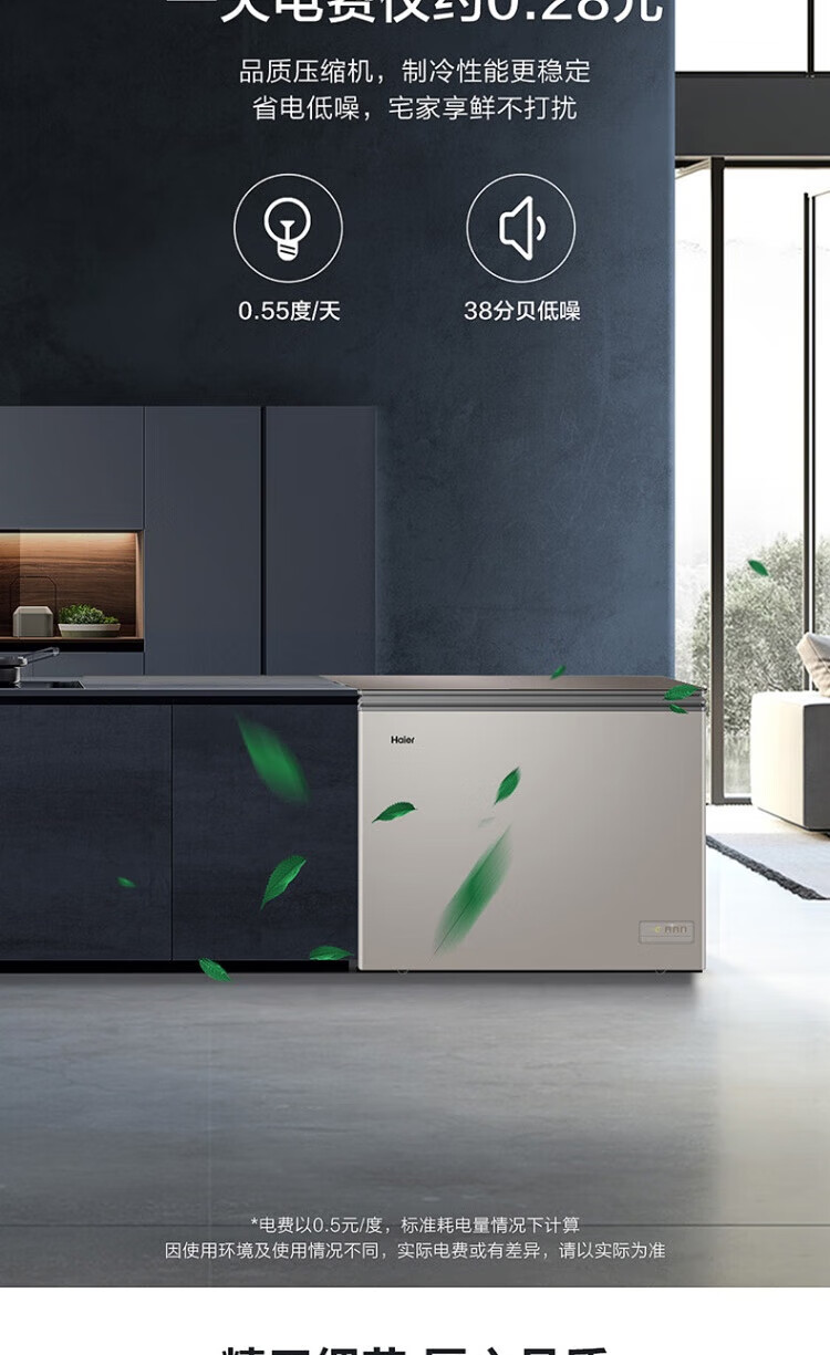 海尔（Haier）冰柜家用小冷柜100升 超低温-40℃深冷速冻冰柜 小型急冻冻肉冰箱无霜一级能效BC/BD-100HER