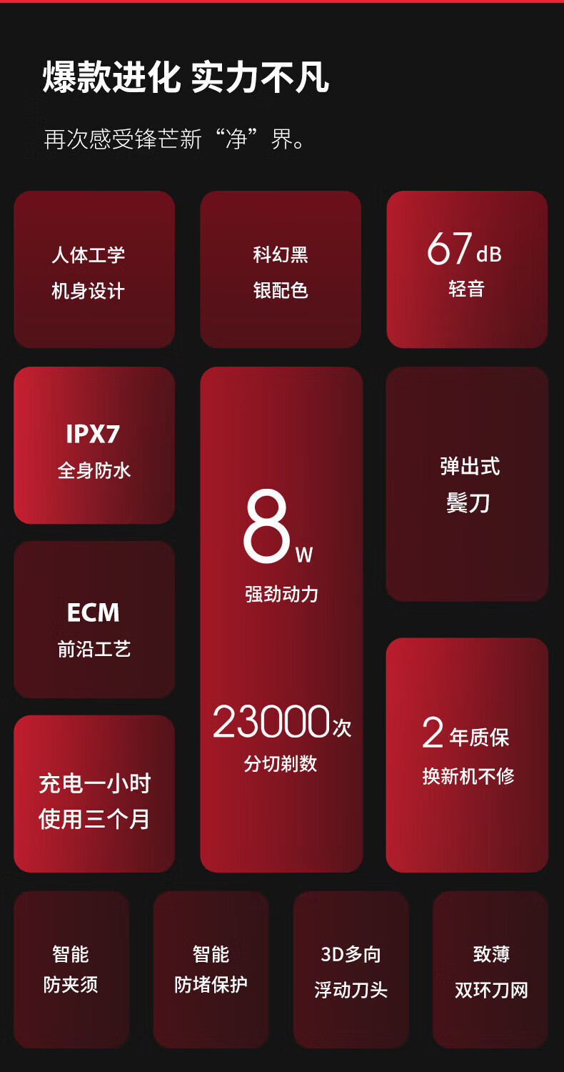 映趣剃须刀暮光银Plus电动刮胡刀男士车载便携充电式三刀头须刨便携胡须刀迷你情人节礼物送男友生日