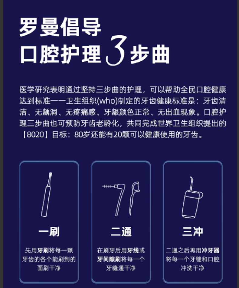 ROAMAN电动牙刷成人智能声波电动牙刷HT10PRO黑色情侣1年只充1次电男士礼物