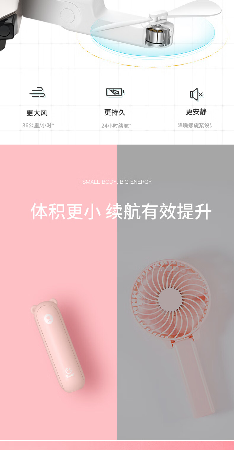 几素小风扇手持迷你小型usb电风扇台式桌面充电便携式 F8X小绿熊 移动电源+照明+挂绳