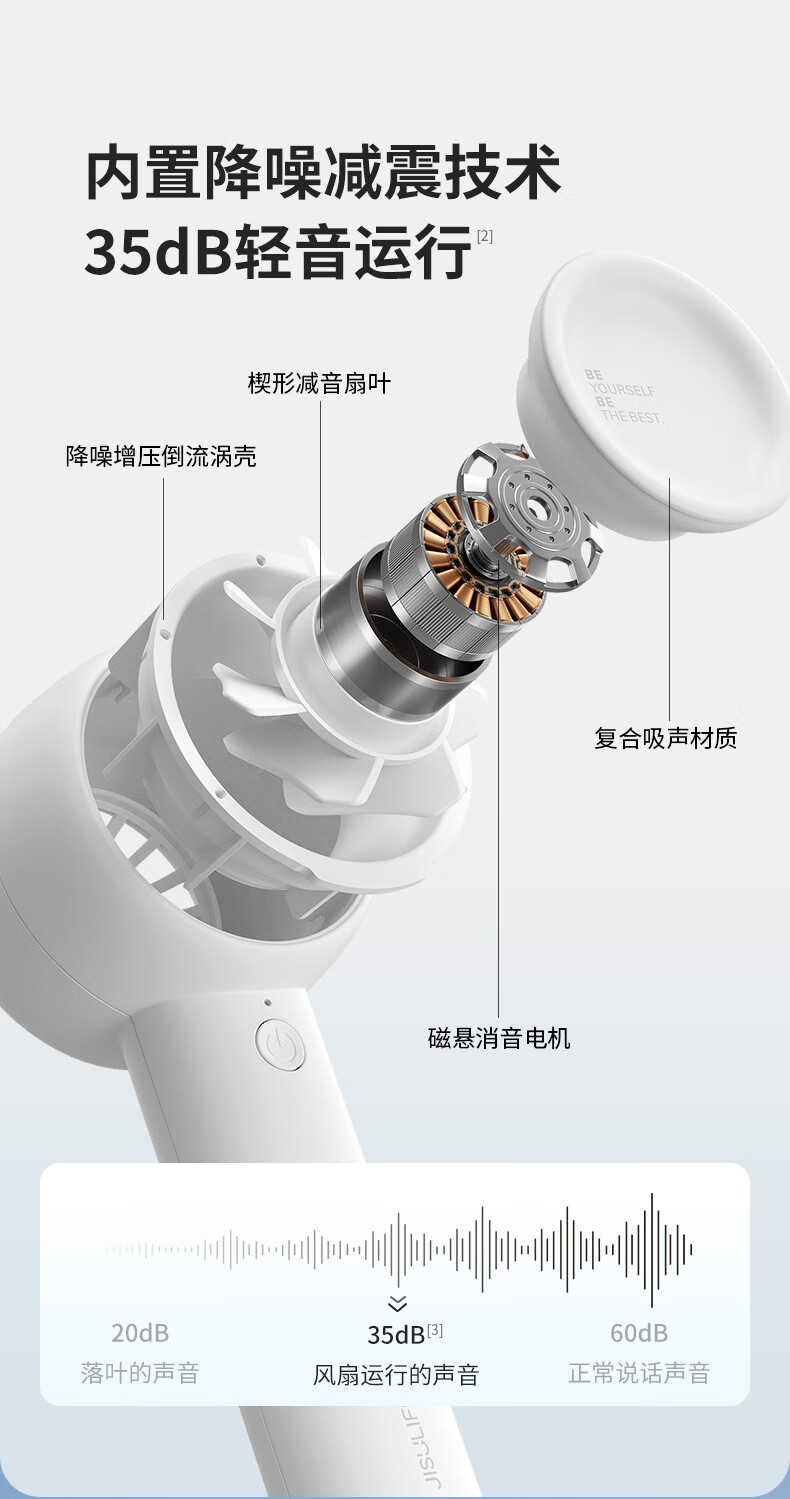 几素小风扇手持迷你小型随身便携式usb户外可充电大风力无叶涡轮电风扇 FA42-4500mAh