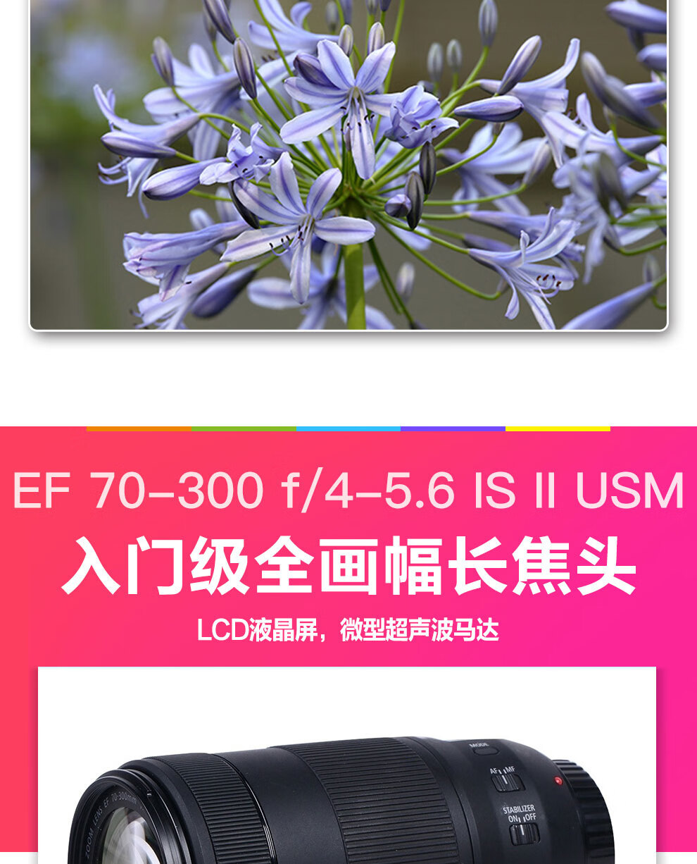 佳能（Canon）远摄变焦中长焦镜头 单反相机镜头打鸟 远景 超长焦 EF70-200 f/4L IS USM镜头