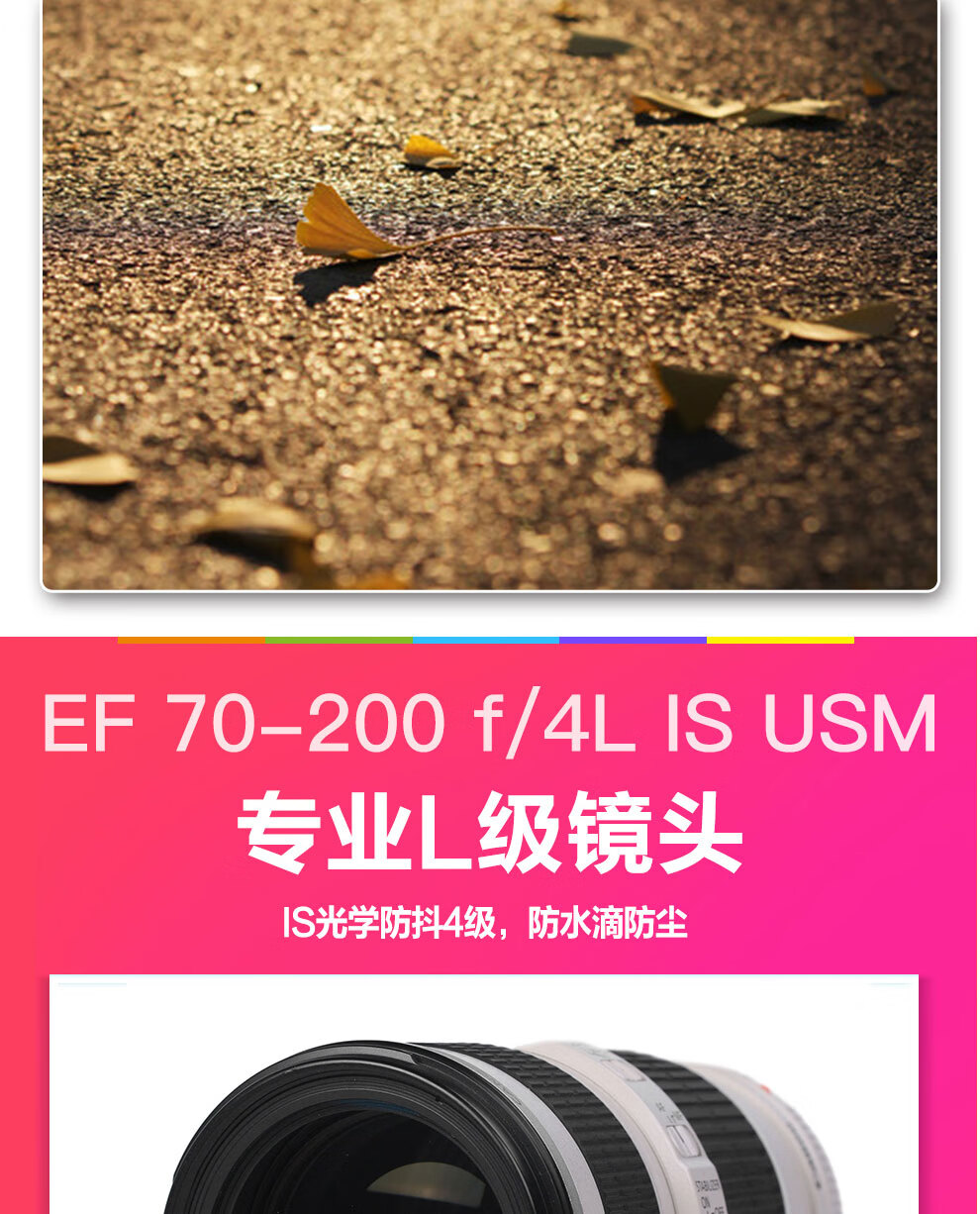 佳能（Canon）远摄变焦中长焦镜头 单反相机镜头打鸟 远景 超长焦 EF70-200 f/4L IS USM镜头