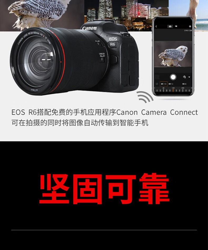 佳能（Canon）EOS R6 全画幅微单相机 机身/套机全画幅专业 Vlog相机 4K短片拍摄 RF70-200 F2.8 USM