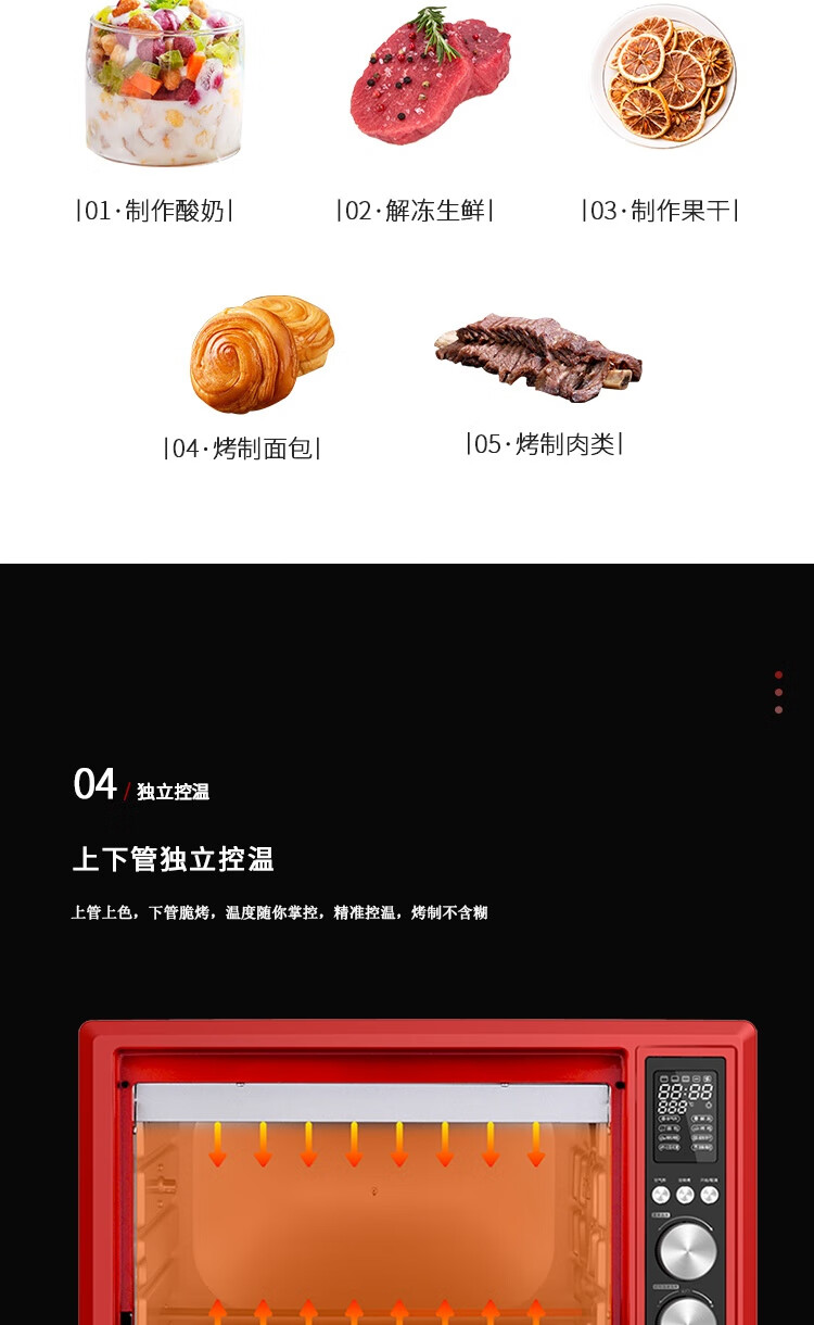 格兰仕（Galanz）空气炸烤箱TQH-KZ32A家用多功能炸烤合一无油电炸锅薯条机烘焙32L大容量