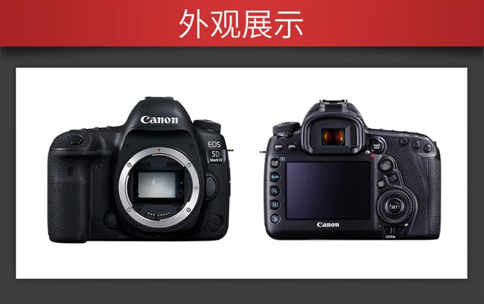 佳能（Canon）5D4 5D Mark IV 专业全画幅单反相机单机/套机 4K视频单反相机 大三元+新百微
