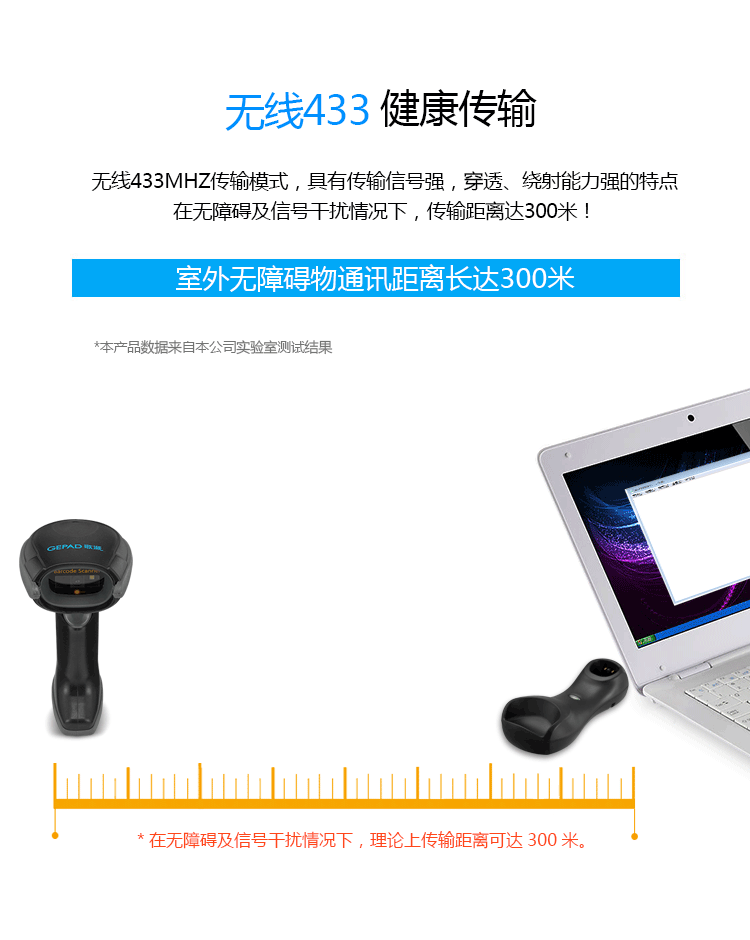歌派（GEPAD） 无线扫描枪 二维工业级扫码枪3mil高精度 仓储快递扫码器 金属条码 医保电子凭证码GW-2881