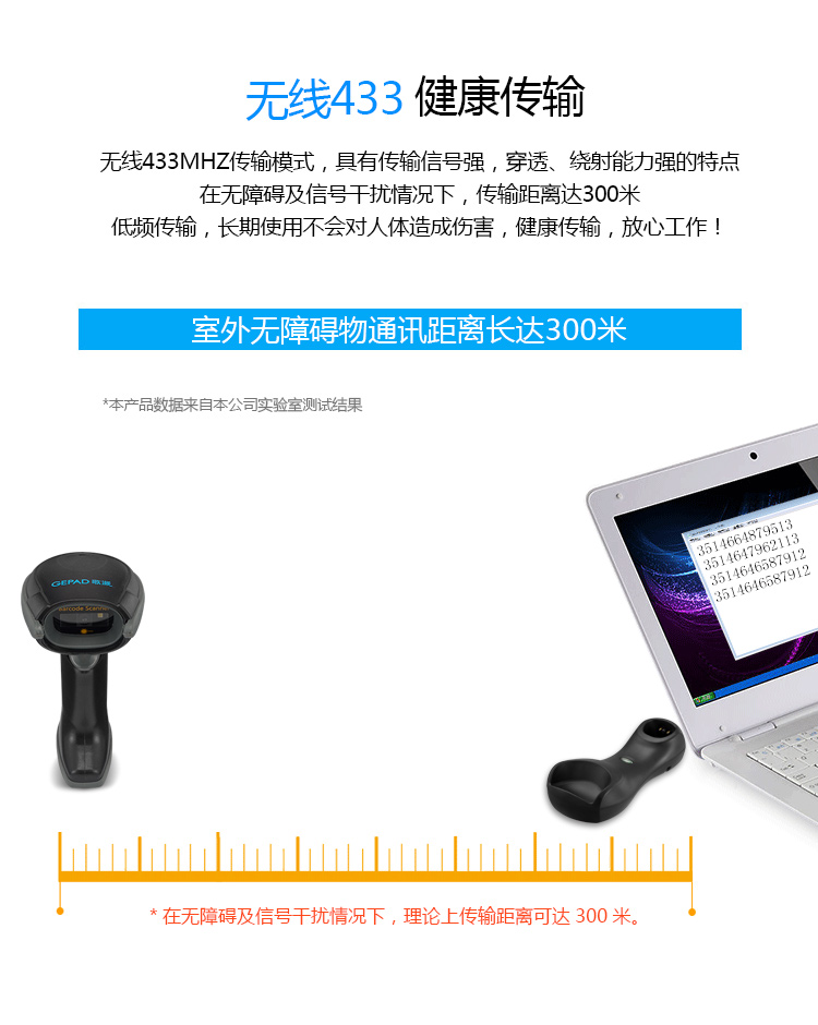 歌派（GEPAD） 无线扫描枪 二维工业级扫码枪3mil高精度 仓储快递扫码器 金属条码 医保电子凭证码GW-2881
