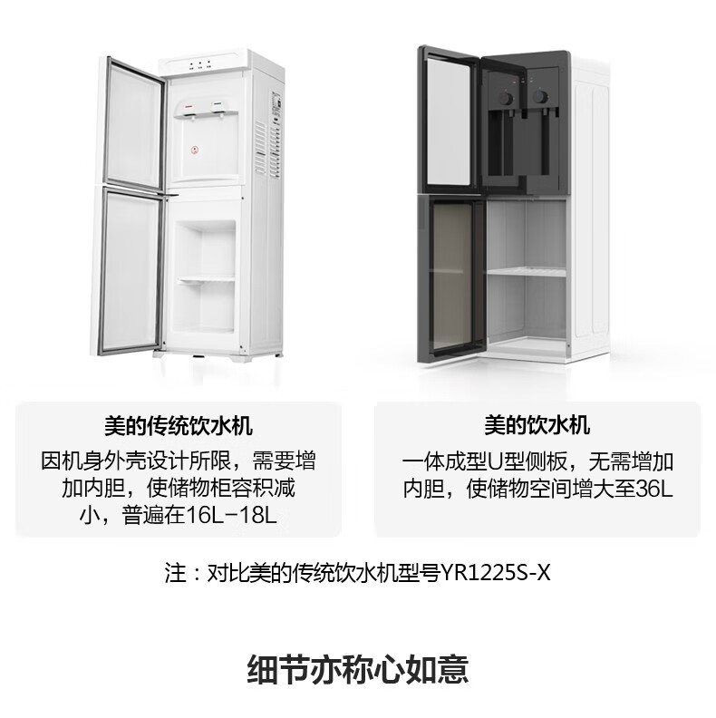 Midea 美的饮水机家用桶装水立式办公室冷热两用饮水器YD1616S-X