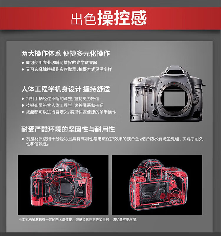 佳能（Canon）5D4 5D Mark IV 专业全画幅单反相机单机 4K视频单反相机 5D4 单机身/不含镜头(独立包装）