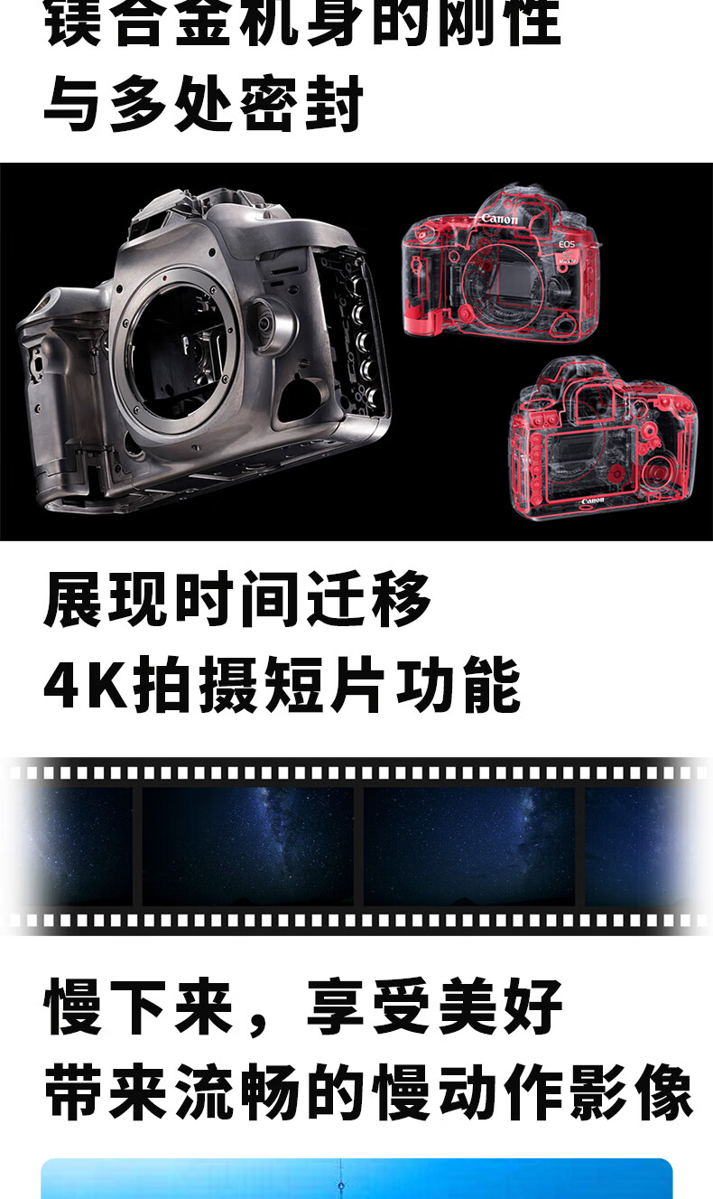 佳能（Canon）5D4 5D Mark IV 专业全画幅单反相机单机/套机 4K视频单反相机 EF50mm f/1.2L USM套装