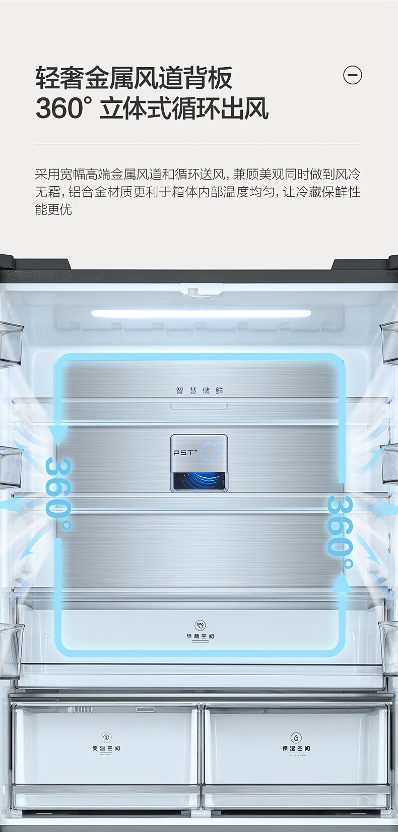 Midea 美的509L一级能效变频 电冰箱 十字对开门净味系列一级能效  BCD-509WSGPZM(E)