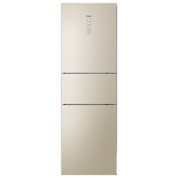 海尔（Haier）风冷三门236升彩晶面板冰箱 小冰箱节能省电低音 超薄冰箱 BCD-236WDGL