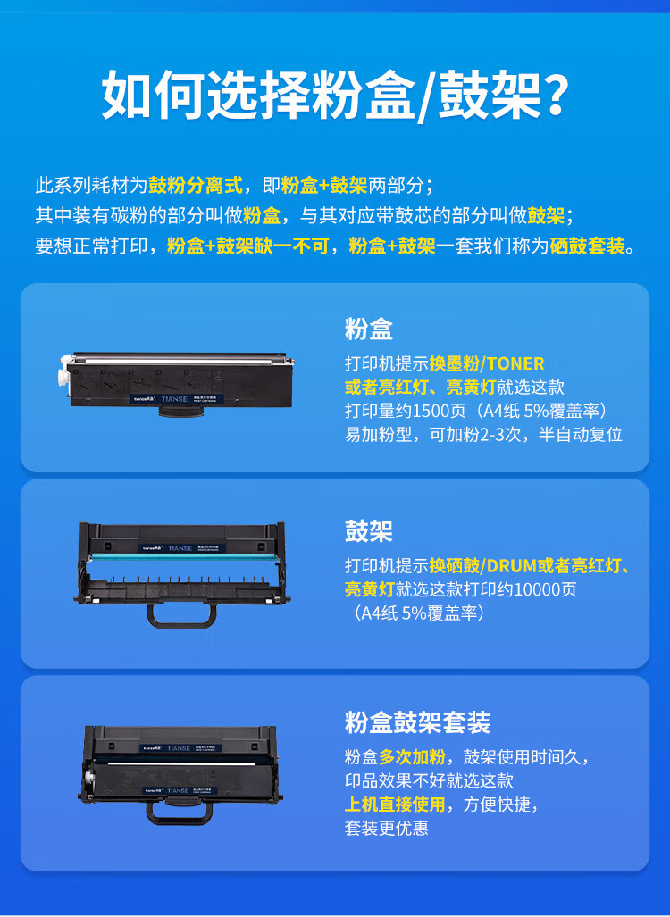 天色（TIANSE）LT100粉盒适用联想m101dw m100w m100 m102w L100w m100D墨粉盒【3000页】大容量