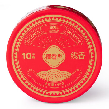 彩虹 蚊香10单圈 无烟蚊香盘驱蚊防蚊子 檀香型 10盒装 5622-10