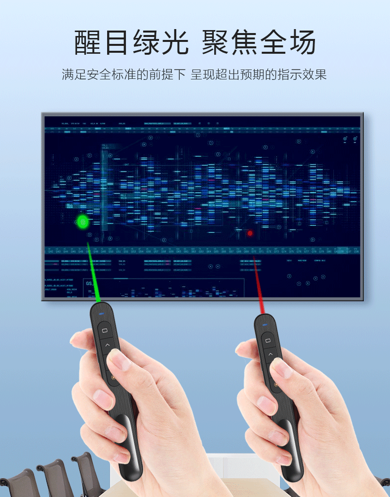 诺为（KNORVAY）N76C绿光翻页激光笔LED屏教师用PPT多功能幻灯片遥控器可充电 绿光