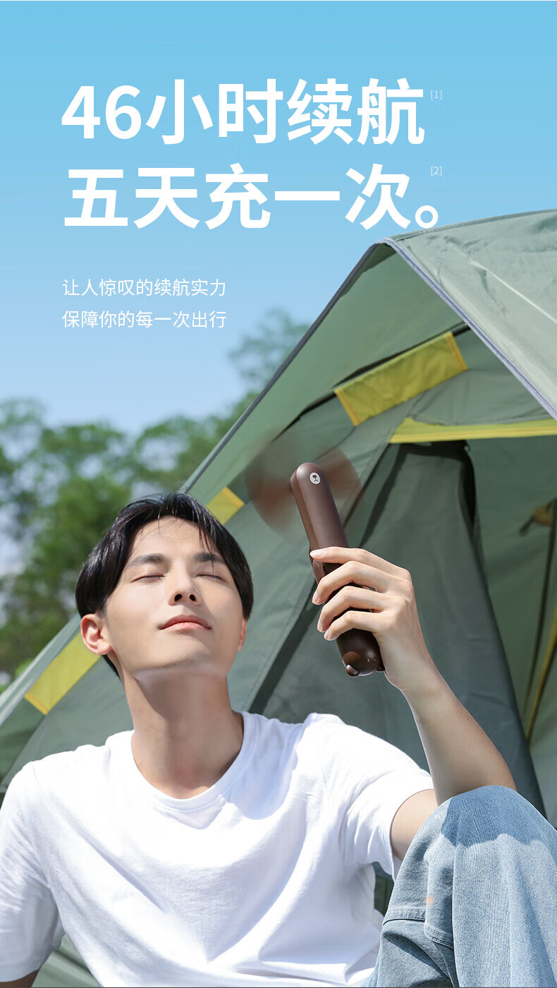 几素手持迷你小型usb电风扇台式桌面充电便携式随身手拿学生宿舍可爱办公室轻音电扇 F8小粉熊