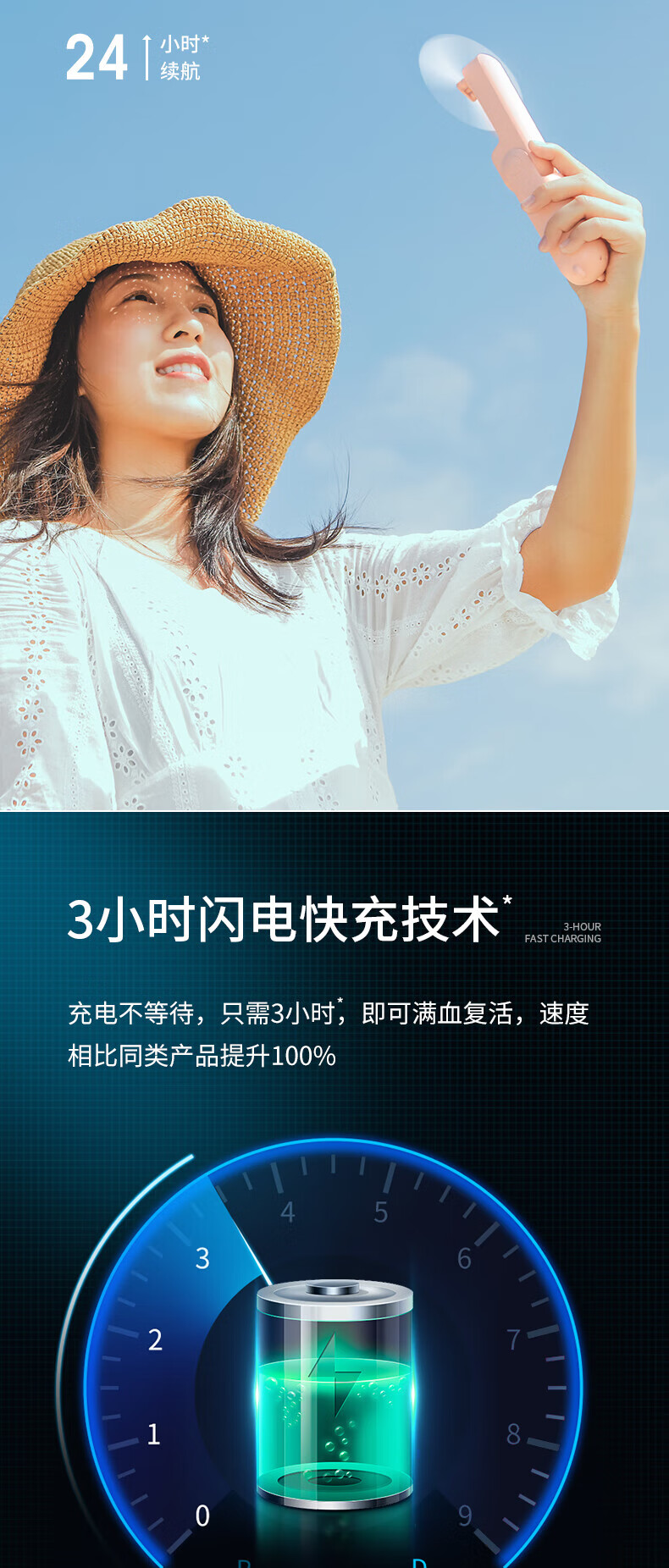 几素手持迷你小型usb电风扇台式桌面充电便携式随身手拿学生宿舍可爱办公室轻音电扇 F8X小棕熊