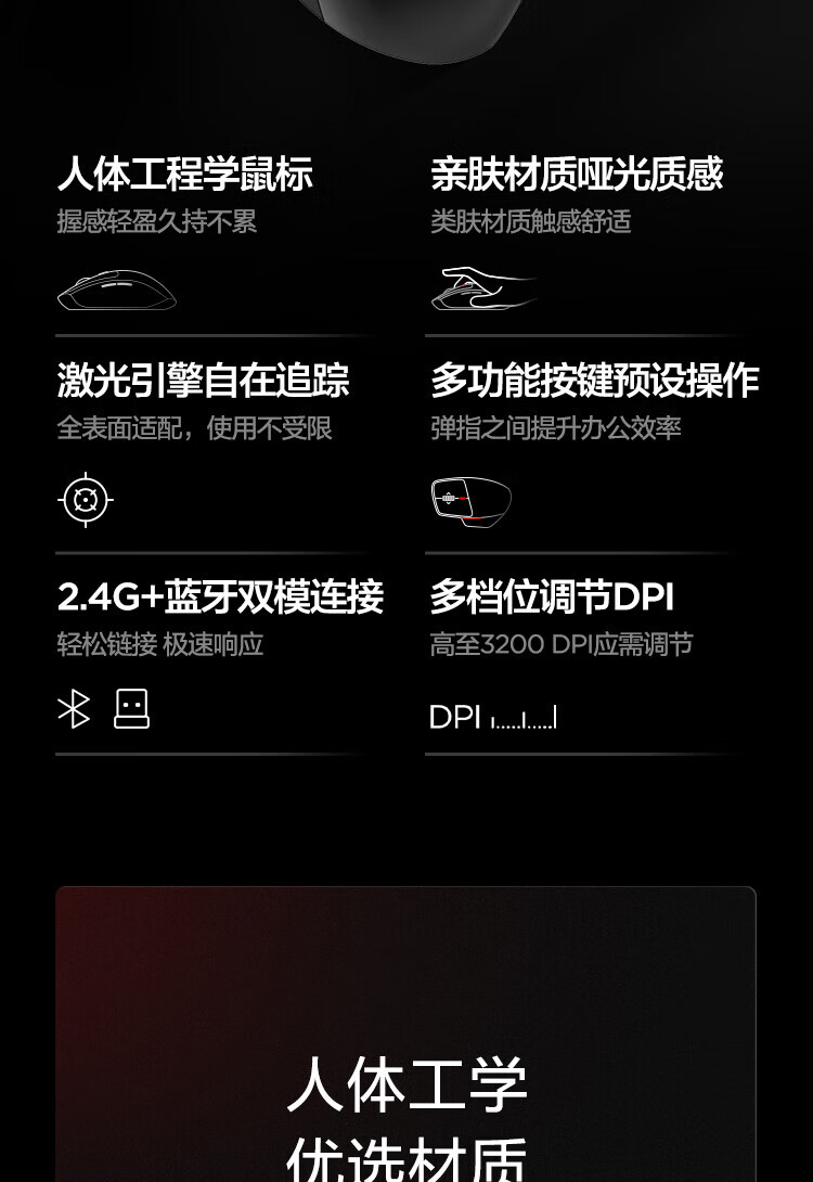 联想（Lenovo）ThinkPad 创作者鼠标 无线蓝牙双模鼠标 笔记本台式机电脑商务办公鼠标 4Y51D21061