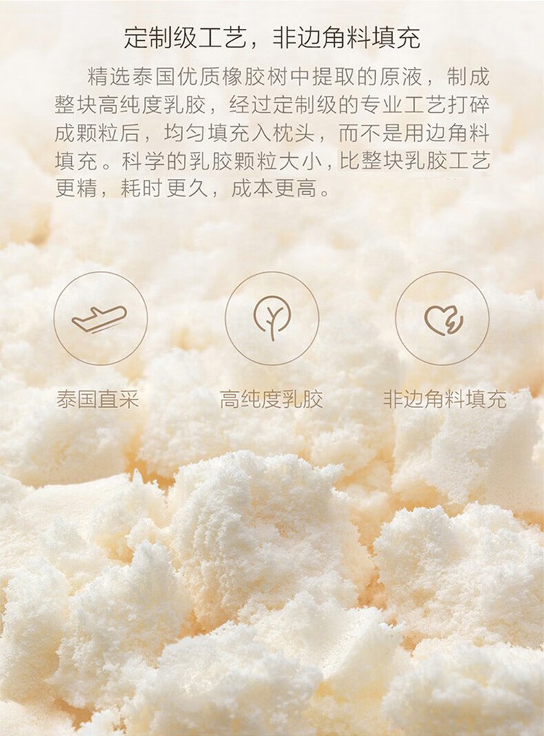 红蜻蜓 天然乳胶橡胶枕芯 狼牙乳胶按摩枕 HQT-3022