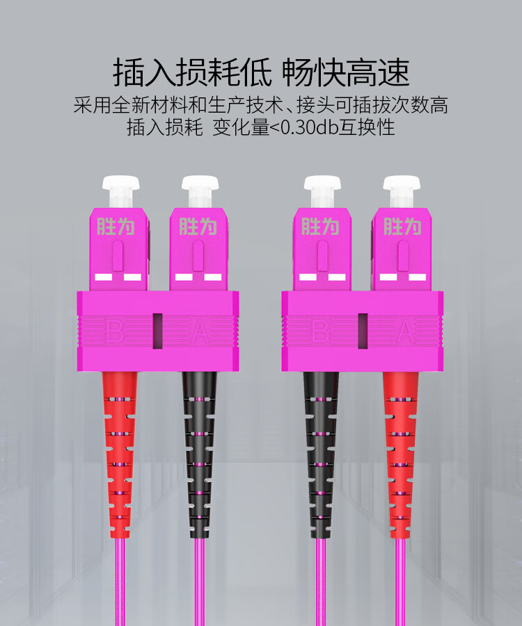 胜为（shengwei）工程电信级万兆光纤跳线 SC-SC多模双芯 20米 OM4尾纤光纤连接线 FCCO-2200