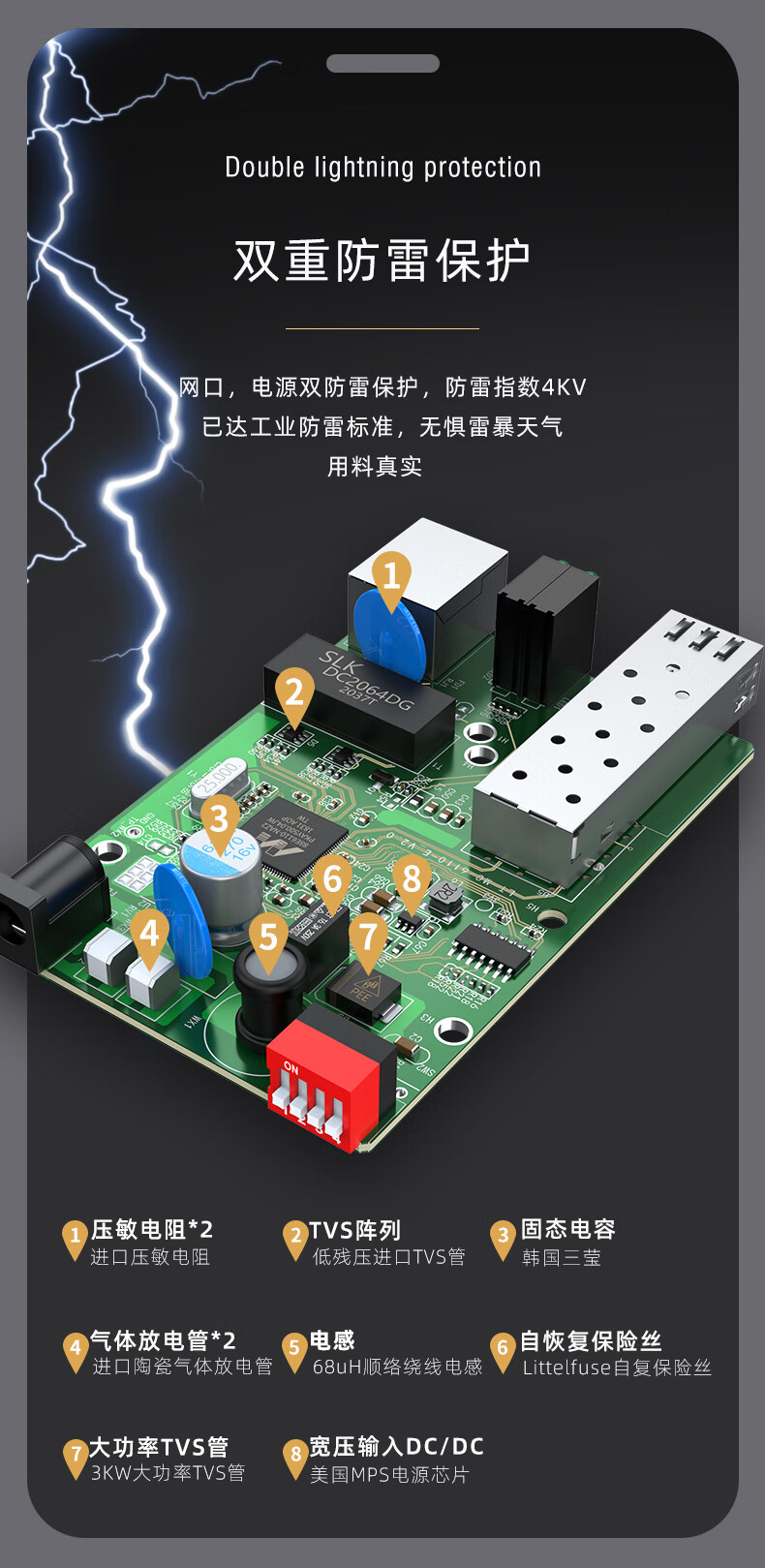 胜为（shengwei）千兆光纤收发器 SFP光电转换器 电信级不含光模块 一对 FC-212AB