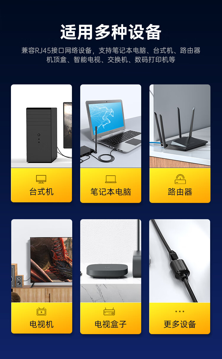 胜为（shengwei）千兆高速宽带线CAT6类路由器网络连接家用成品跳线 8芯双绞线 黑色5米 LC-1205G 3个装