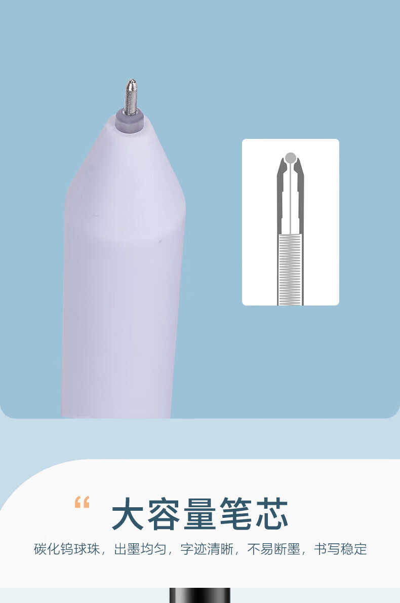 白雪（snowhite）G-601转动式中性笔 旋转笔 子弹头签字笔 办公文具 混色外观黑油墨10支装