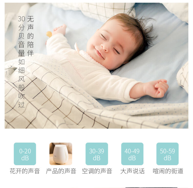 Midea 香薰机 办公室桌面小型香薰加湿器七彩灯光卧室床头 白色 40ml
