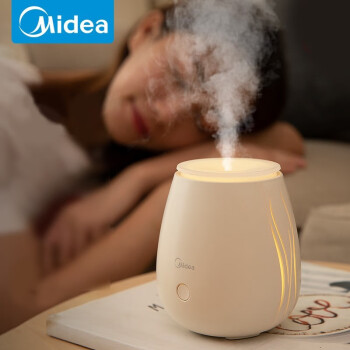 Midea 香薰机 办公室桌面小型香薰加湿器七彩灯光卧室床头 白色 40ml