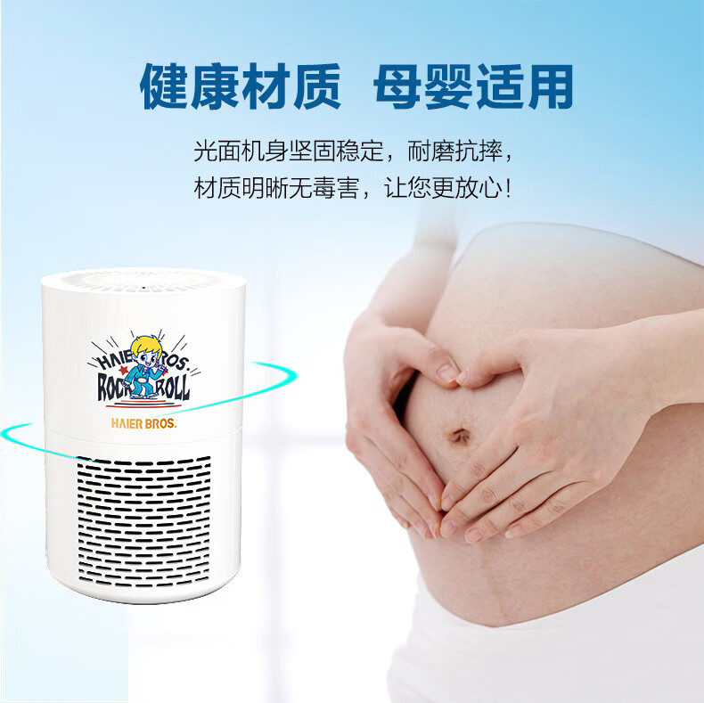海尔（Haier）空气净化器 除菌99% 除霾除异味卧室桌面汽车负离子净化器除烟味 【除菌率99.9%】HL-KJ010Z