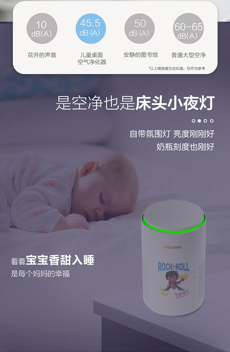海尔（Haier）空气净化器 除菌99% 除霾除异味卧室桌面汽车负离子净化器除烟味 【除菌率99.9%】HL-KJ010Z