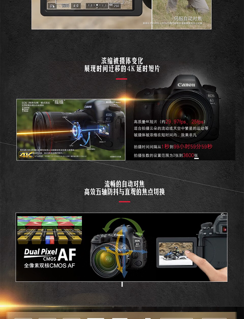 佳能（Canon）6D2专业级高级全新eos全画幅机身套机单反照相机 单反相机 EF24-70mm f/4L IS USM套机