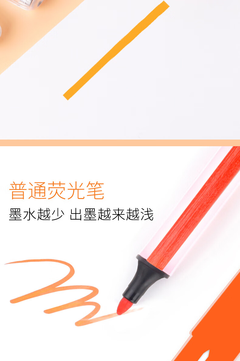 白雪（snowhite）PVP626荧光笔醒目标记笔斧型笔头水性记号笔套装 蓝色12支装