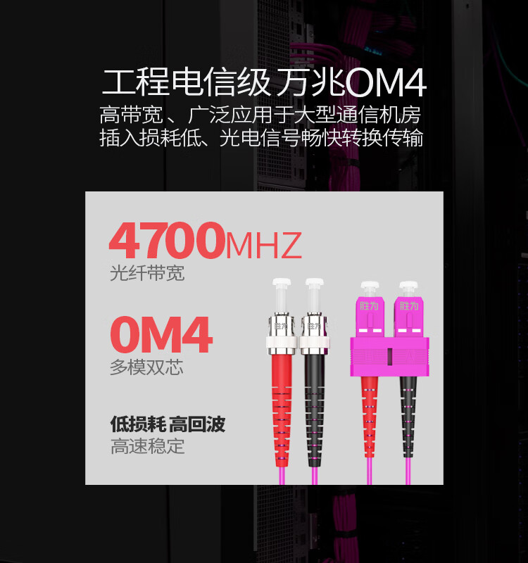 胜为（shengwei）工程电信级万兆光纤跳线 SC-ST网线多模双芯OM4 网络收发器尾纤光纤连接线 40米 FTCO-2400