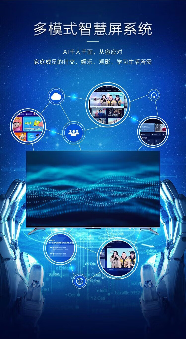 海尔（Haier）超高清4K平板电视 8K解码远扬语音全面屏电视彩电 液晶电视机 75吋 8K解码 远场语音75U2(PRO)