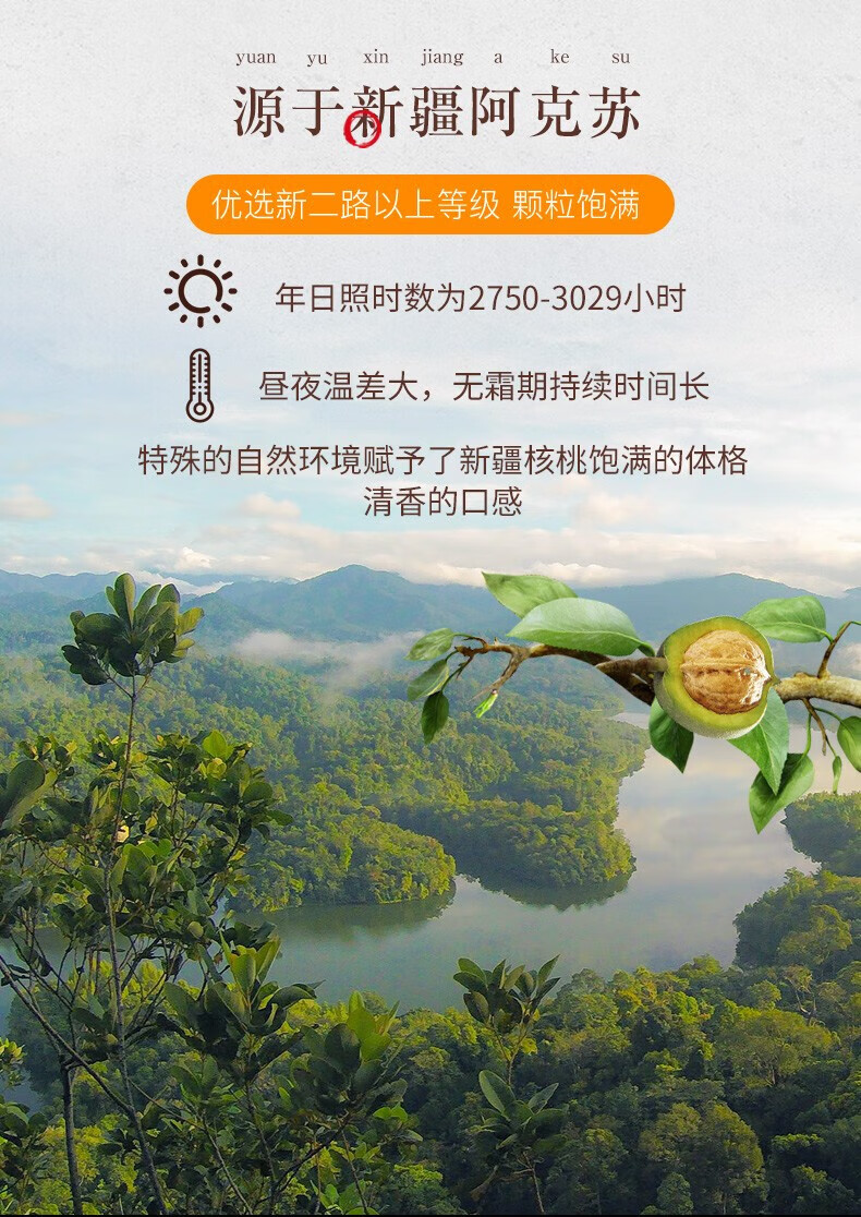 姚生记 休闲零食 新疆大核桃仁生干300g*2袋