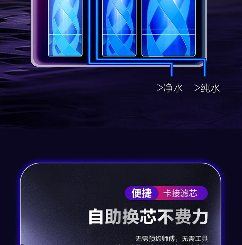 海尔（Haier）RO反渗透厨下式过滤水600G无罐净水机（线下同款）智慧物联 净水机HRO600-MINI7U1 HLZR400A-2L