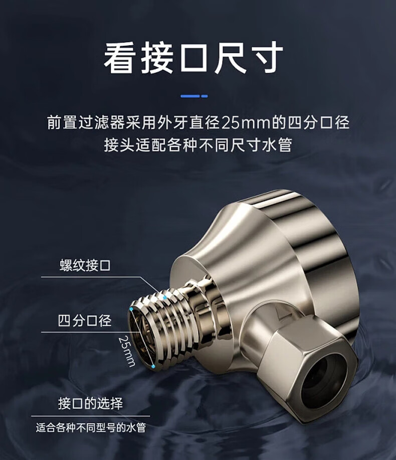 海尔（Haier）前置过滤器净水器家用直饮清洗反冲洗全屋净水机自来水 HP01(M) HLZR400A-2L