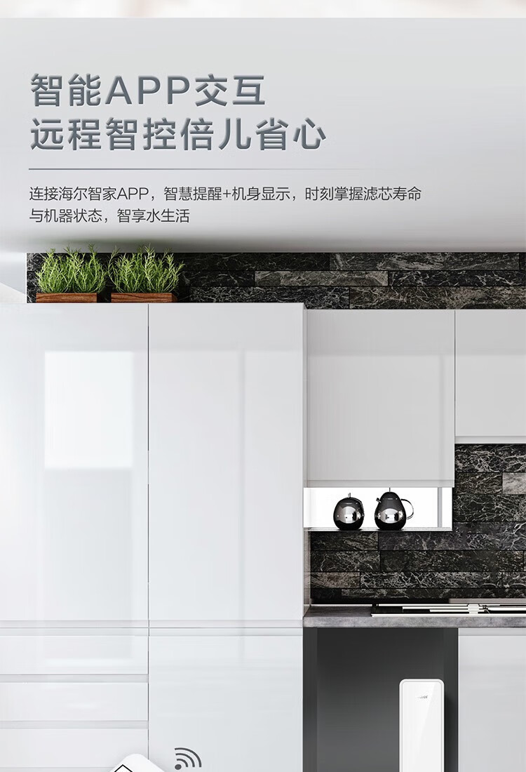 海尔（Haier）大通量净水器家用净水机双出水厨下式直饮净水机自来水过滤器 800加仑HRO8H06-2U1 HLZR400A-2L