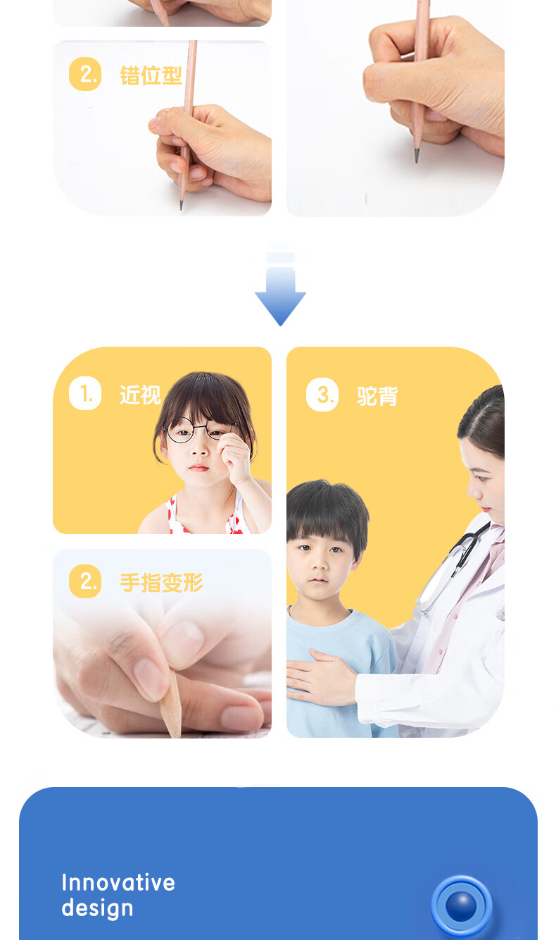 得力 (deli)洞洞笔铅笔 30支HB铅笔三角杆易抓握 儿童矫姿铅笔 学生练字笔58184