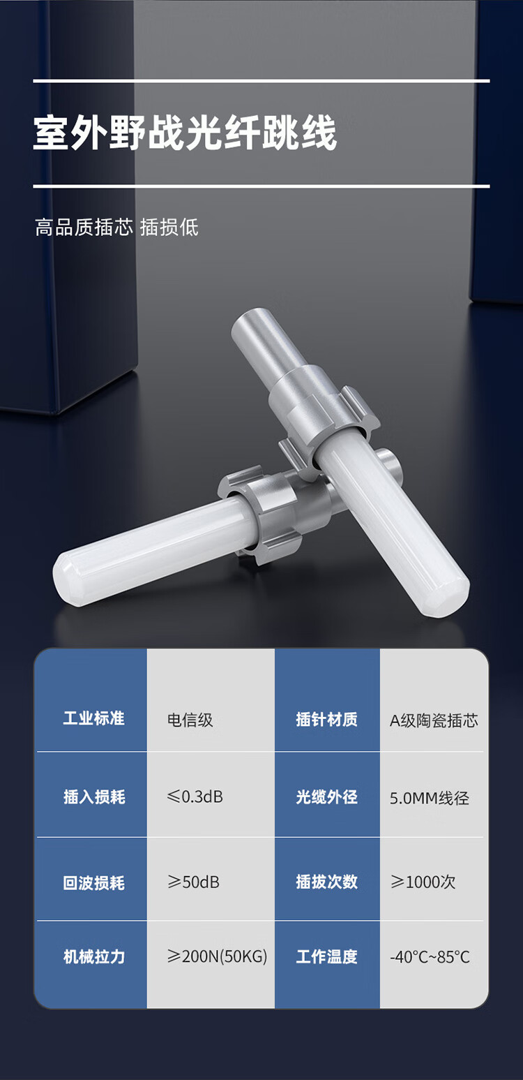 胜为（shengwei）LC-LC两芯野战光缆手提式铠装直径5.0防水野外应急拉练抢修光缆150米 BJK0025X