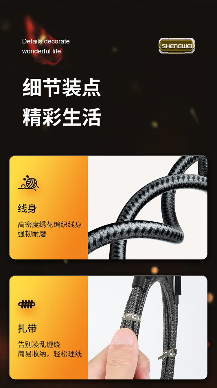 胜为（shengwei）MiniDP转DP1.4版转接线 4K144Hz高清线适用苹果微软surface笔记本接显示器 1.8米 AMD0018G