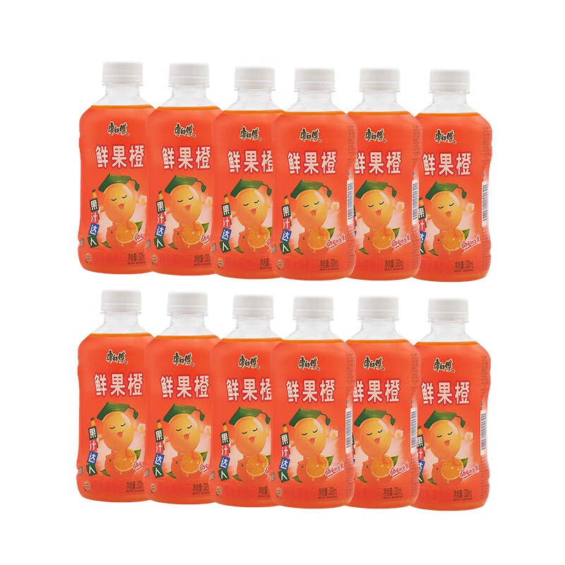 康师傅 鲜果橙汁330ml*12瓶 夏日饮品饮料 整箱