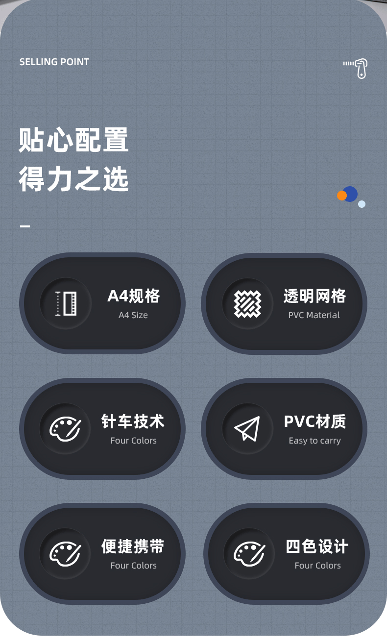得力（deli）A4透明网格拉链袋 学生试卷分类文件袋 收纳作业资料补习袋 4只装 黄色 5654