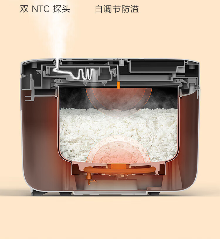 小米智能快煮电饭煲电饭锅5L 超快饭大容量app智能互联预约小米电饭煲4-10人